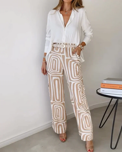 Kammay | Stilvolle Pantalon mit gratis Bluse & Gürtel