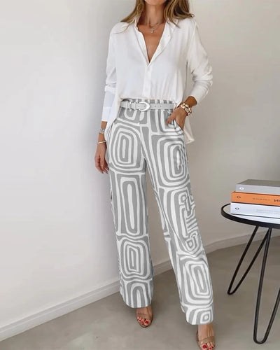 Kammay | Stilvolle Pantalon mit gratis Bluse & Gürtel