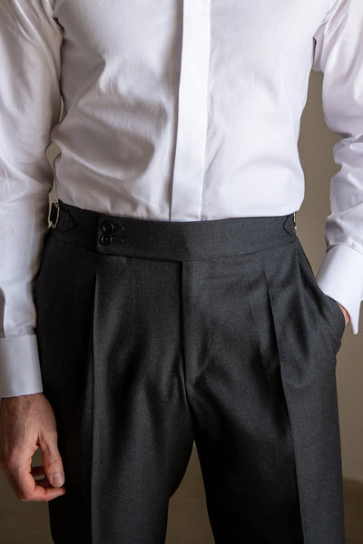 GiulioFontana | Einfarbige Gerade Casual Hose