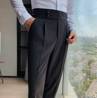 GiulioFontana | Einfarbige Gerade Casual Hose